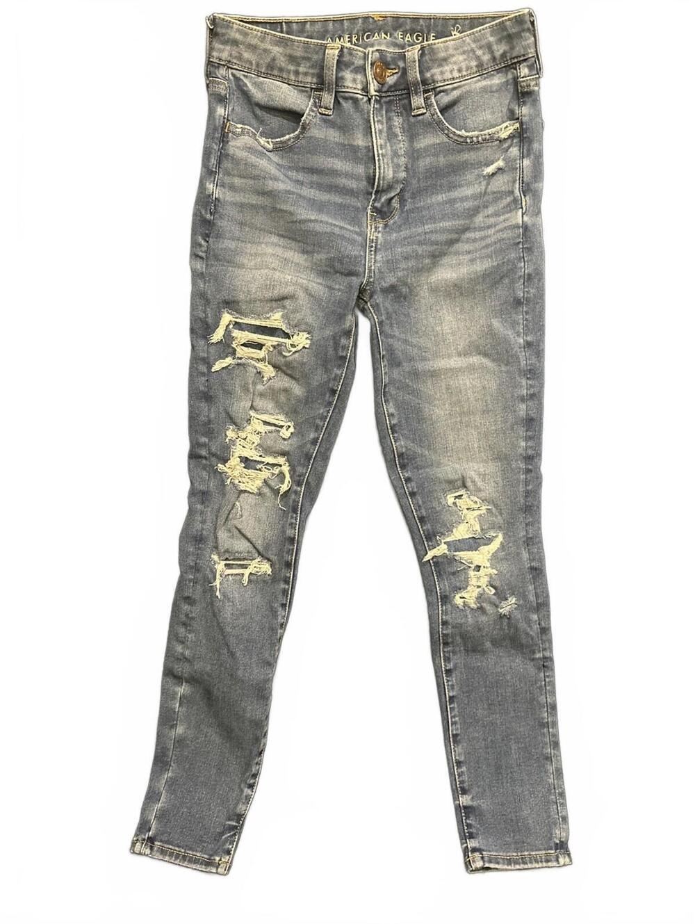 American Eagle Jeans Light Blue Distressed Jegging Skinny